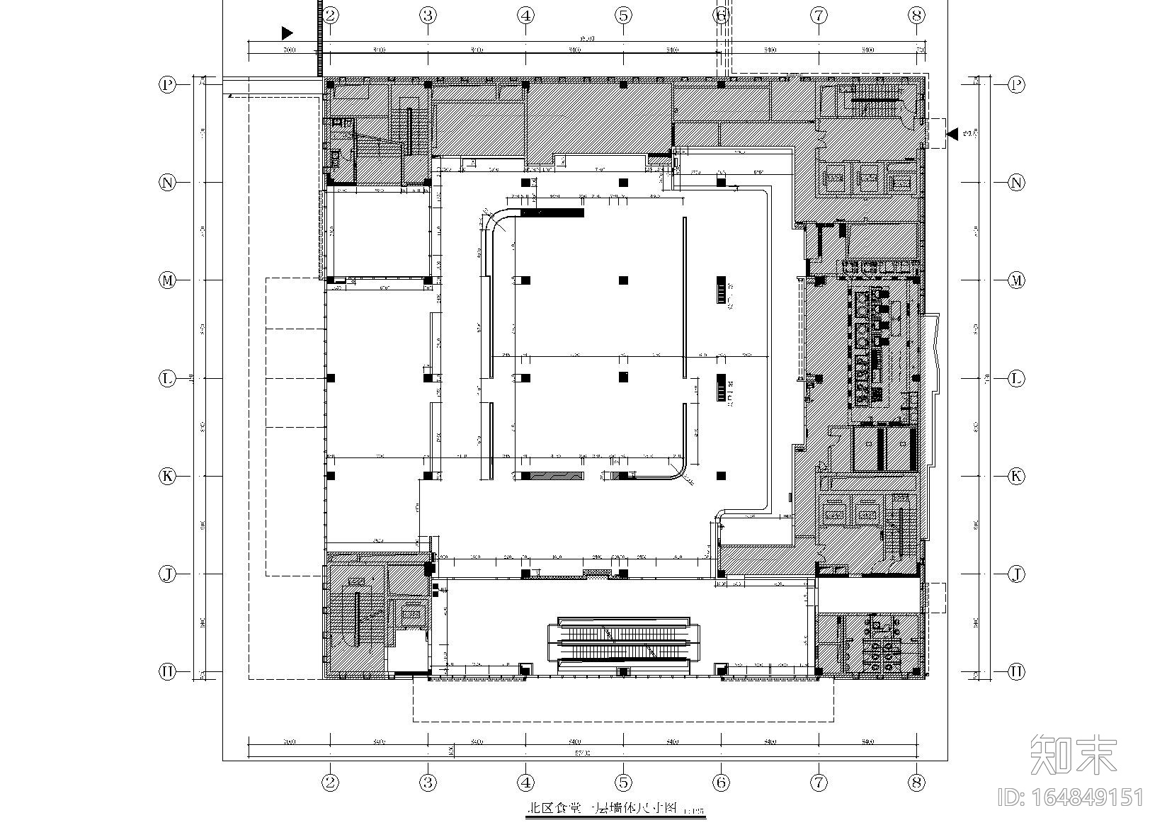 [北京]某航天大学食堂施工图_附效果图施工图下载【ID:164849151】