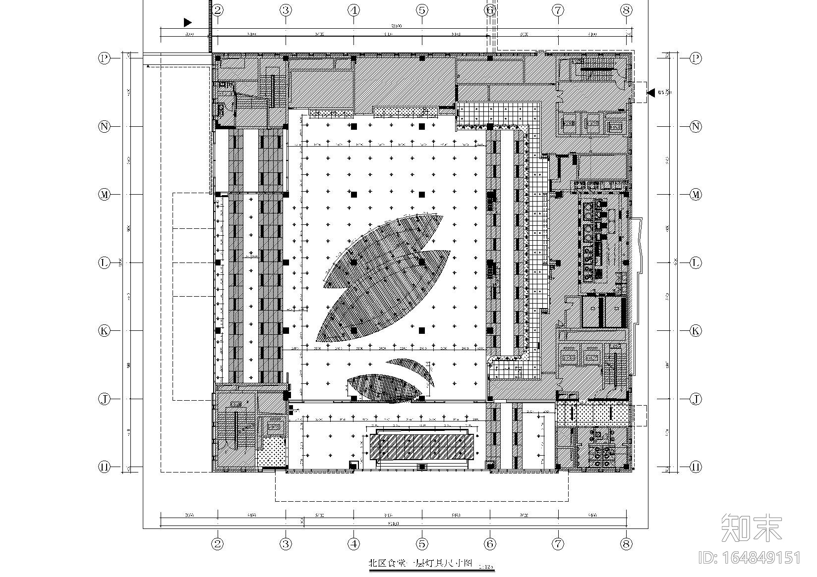 [北京]某航天大学食堂施工图_附效果图施工图下载【ID:164849151】