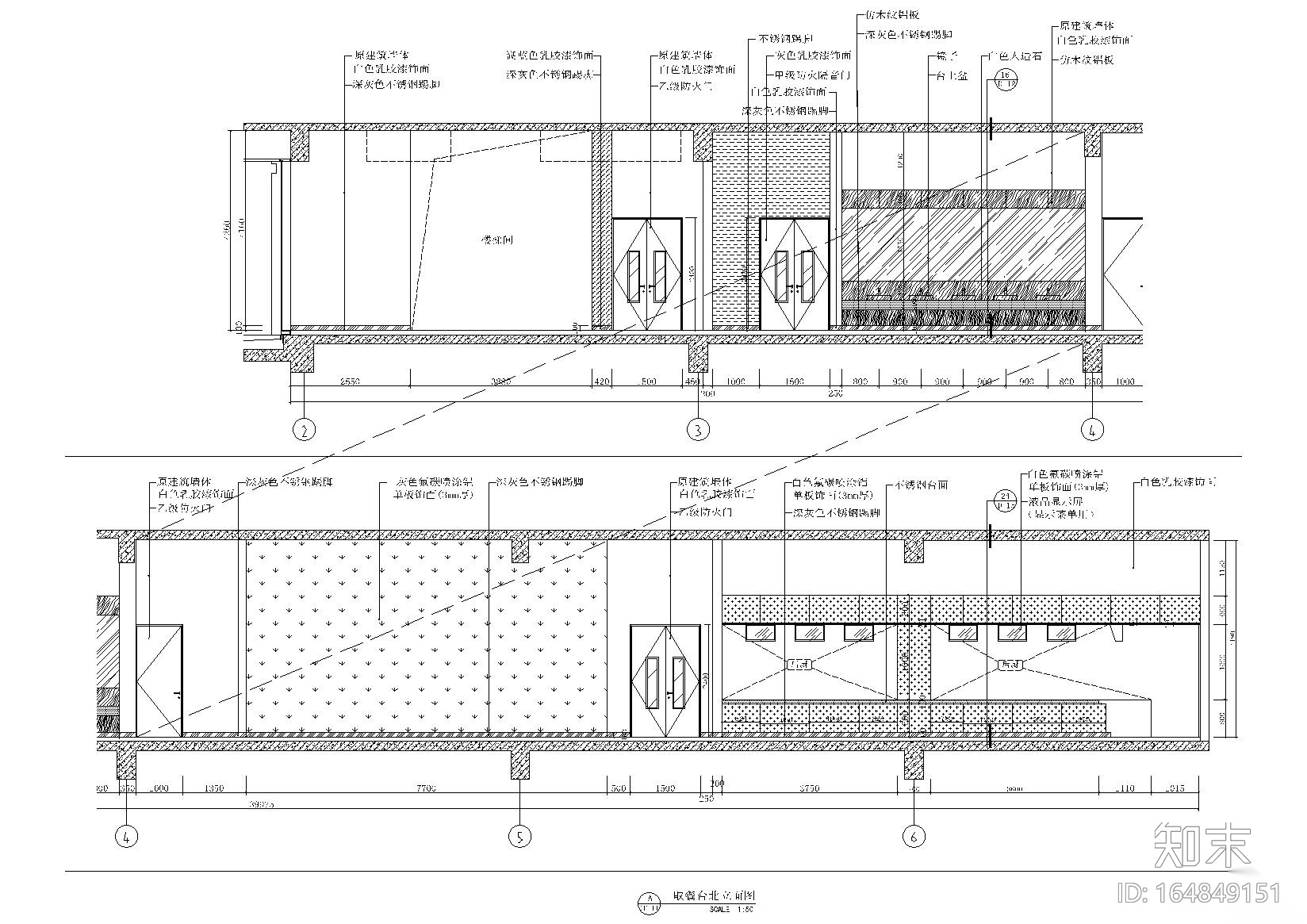 [北京]某航天大学食堂施工图_附效果图施工图下载【ID:164849151】