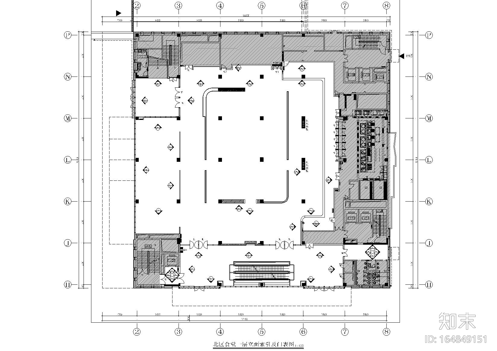 [北京]某航天大学食堂施工图_附效果图施工图下载【ID:164849151】