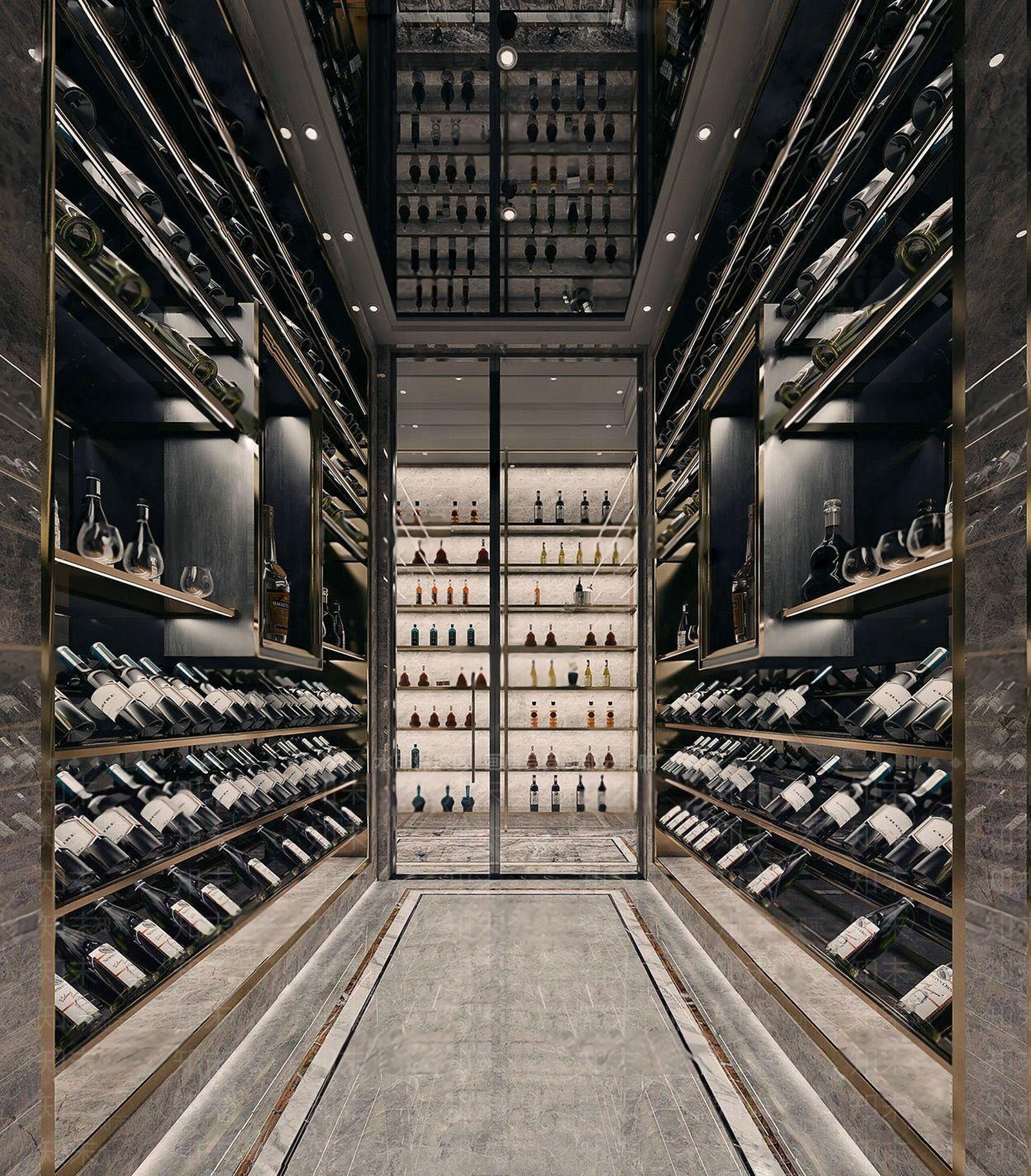 现代酒窖红酒房3D模型下载【ID:160575315】