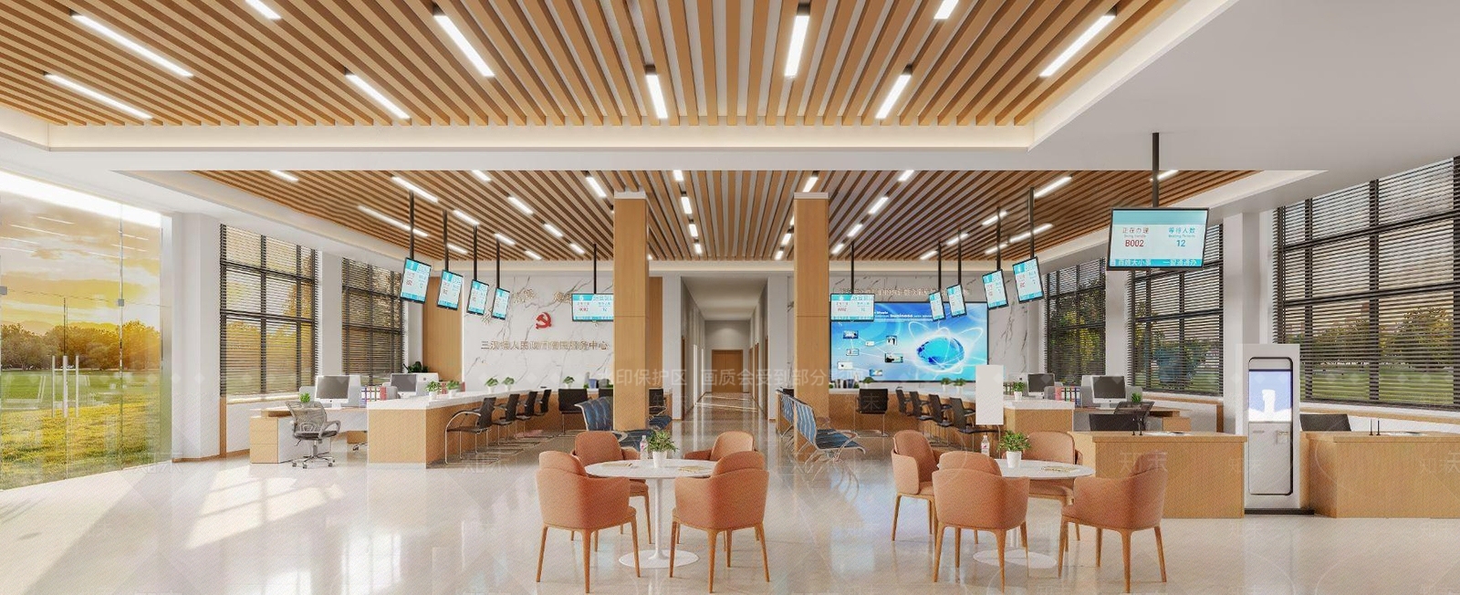 现代党建社区大厅3D模型下载【ID:1127187134】