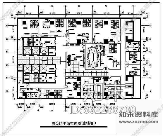 图块/节点办公楼装修布置图cad施工图下载【ID:832288700】