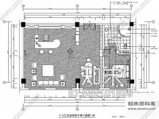 施工图某办公楼总经理室装修图施工图下载【ID:532101899】