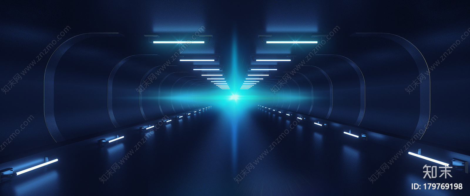 蓝色梦幻隧道CG模型下载【ID:179769198】