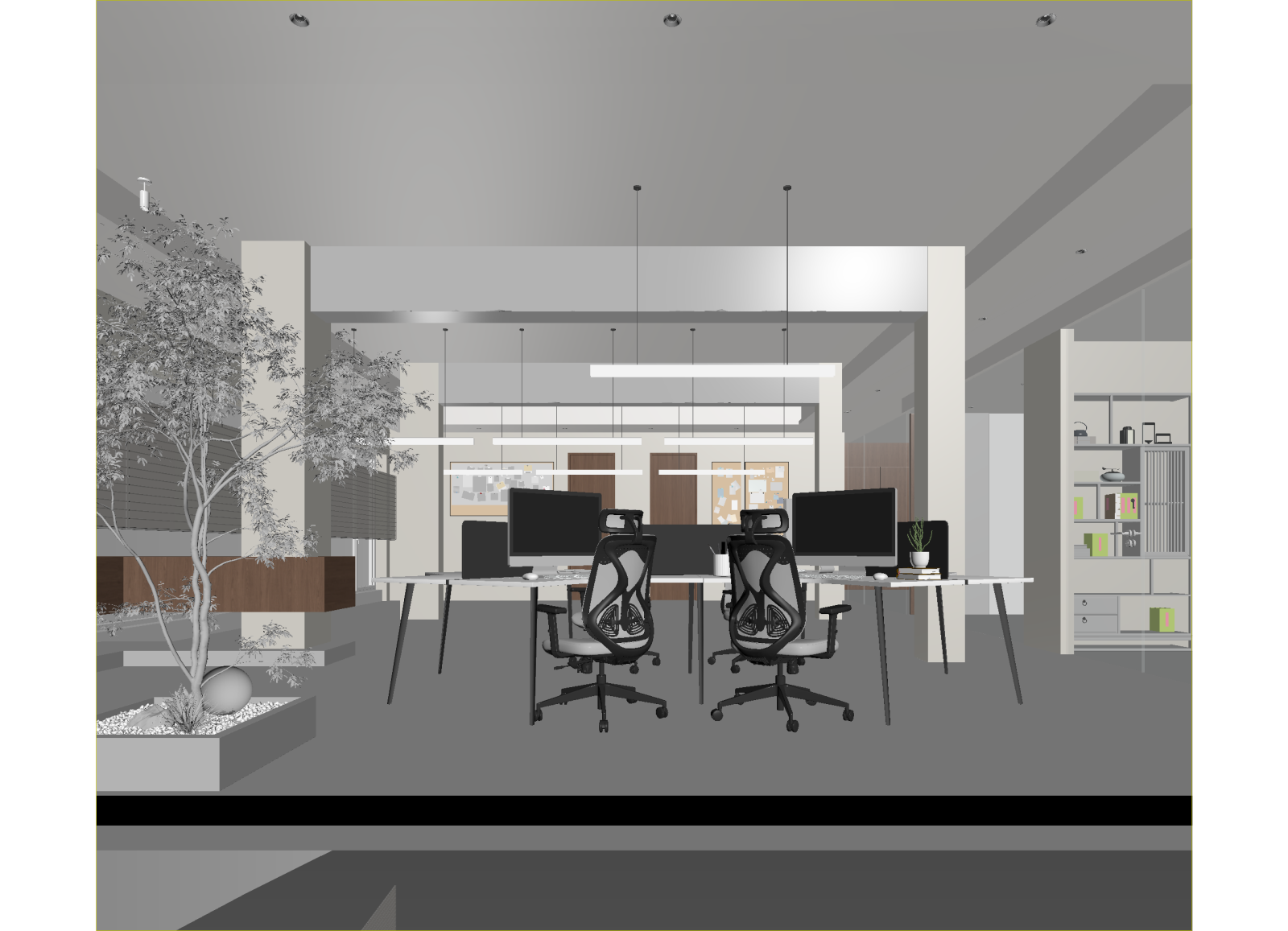 现代办公区3D模型下载【ID:1214941548】
