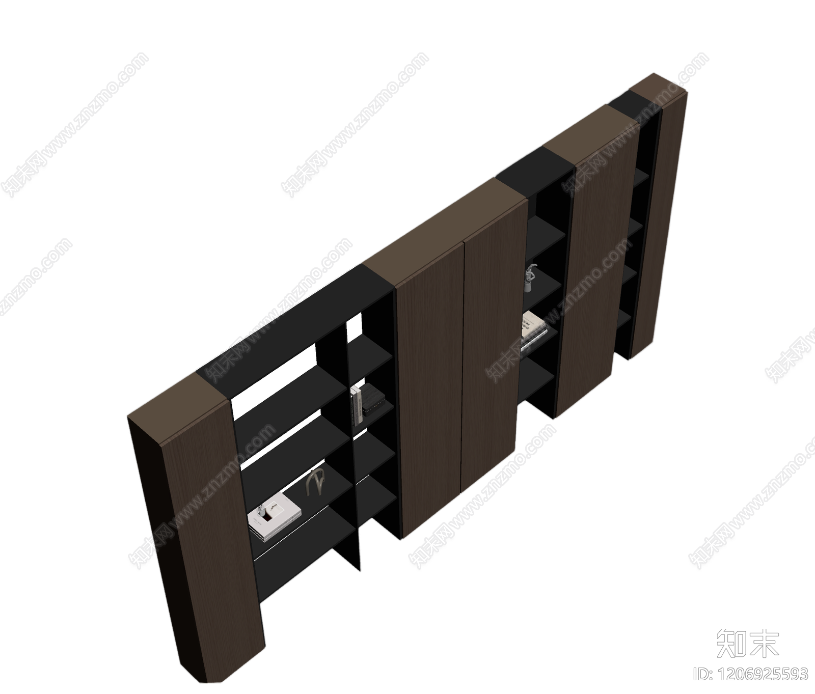 模块化书柜组合体3D模型下载【ID:1206925593】