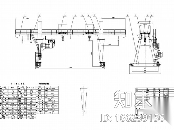 10吨龙门吊CAD图纸施工图下载【ID:166239156】