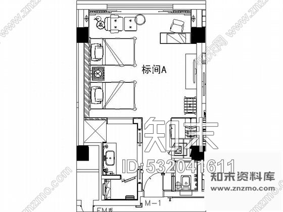 施工图西安某豪华酒店标间室内装修图含效果施工图下载【ID:532041611】