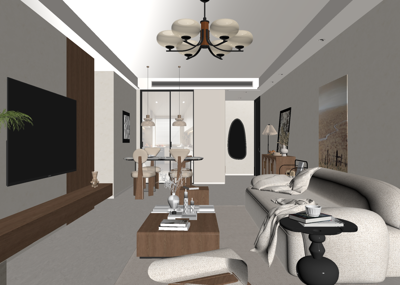 奶油客餐厅3D模型下载【ID:1214709765】