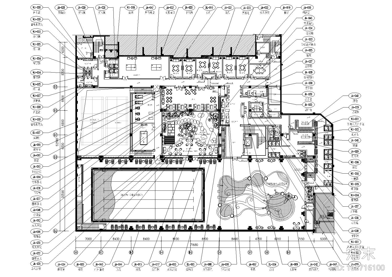 [江苏]扬州紫金文昌会所室内设计工程施工图cad施工图下载【ID:165716100】