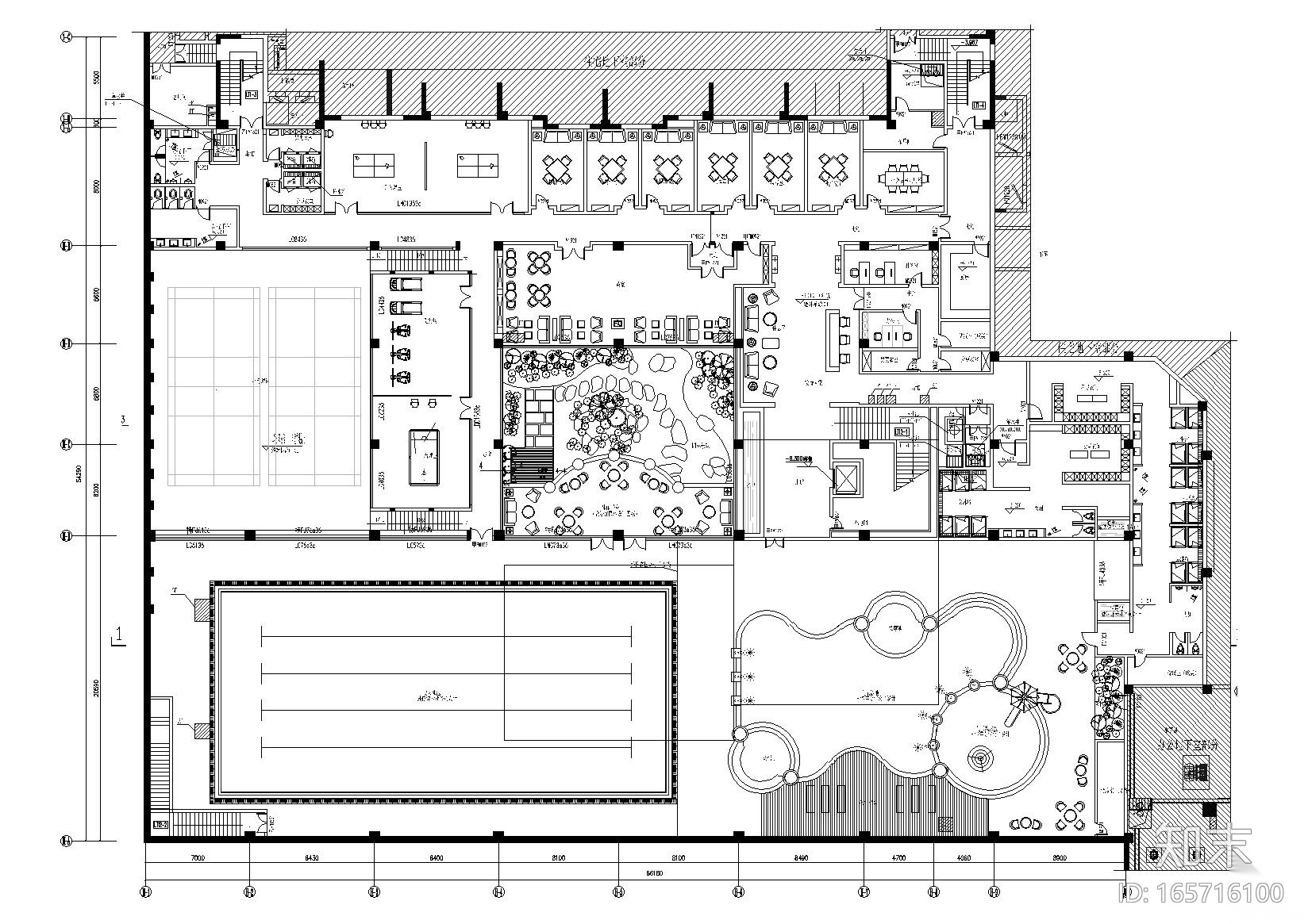 [江苏]扬州紫金文昌会所室内设计工程施工图cad施工图下载【ID:165716100】