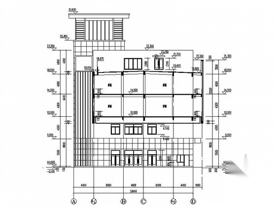 [江苏]5层现代风格装饰材料市场建筑设计施工图（含效果...cad施工图下载【ID:164860129】