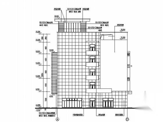 [江苏]5层现代风格装饰材料市场建筑设计施工图（含效果...cad施工图下载【ID:164860129】