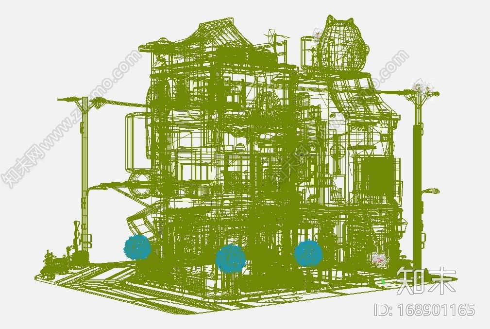 有轨电车卡通街道场景模型max+fbxCG模型下载【ID:168901165】