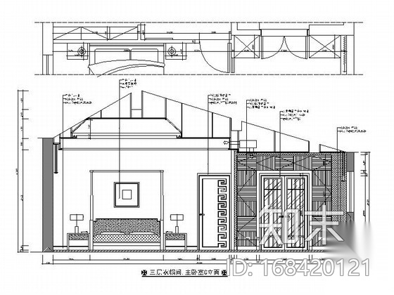 花园式三层别墅室内装修图cad施工图下载【ID:168420121】