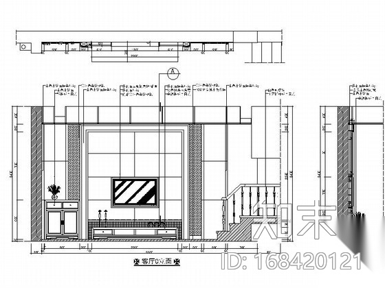 花园式三层别墅室内装修图cad施工图下载【ID:168420121】