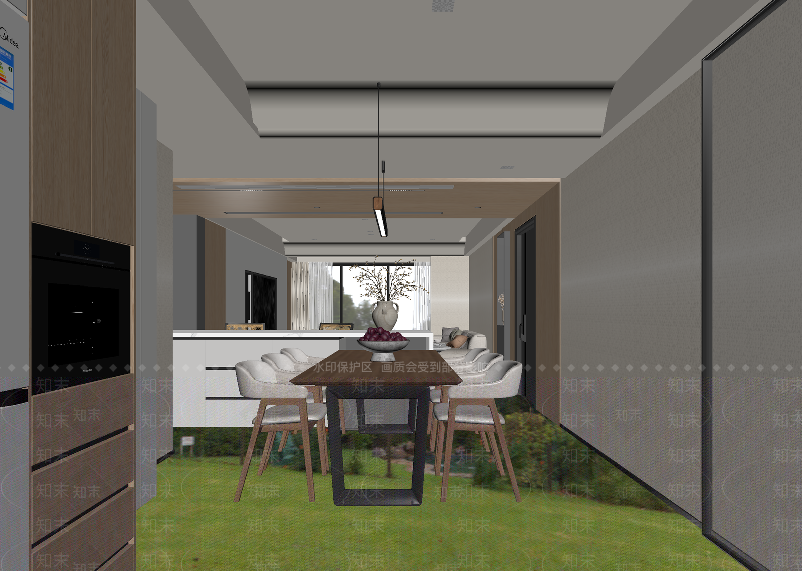 现代家居餐厅3D模型下载【ID:1215145759】