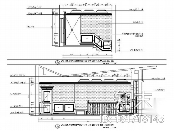 [江苏]豪华居住区尊贵简欧风格别墅装修室内设计施工图（...cad施工图下载【ID:161718145】