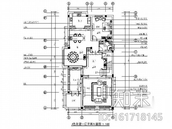 [江苏]豪华居住区尊贵简欧风格别墅装修室内设计施工图（...cad施工图下载【ID:161718145】