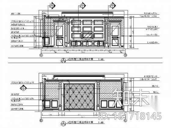 [江苏]豪华居住区尊贵简欧风格别墅装修室内设计施工图（...cad施工图下载【ID:161718145】