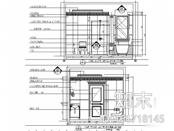 [江苏]豪华居住区尊贵简欧风格别墅装修室内设计施工图（...cad施工图下载【ID:161718145】