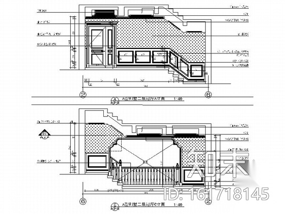 [江苏]豪华居住区尊贵简欧风格别墅装修室内设计施工图（...cad施工图下载【ID:161718145】