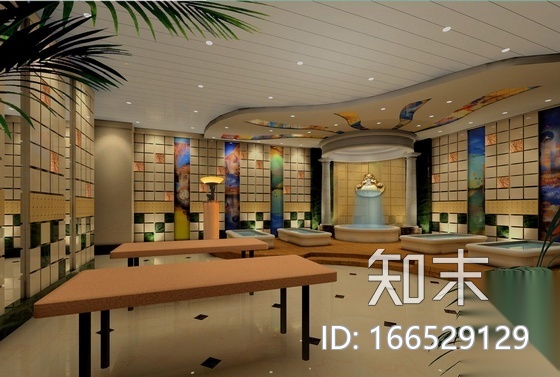 桑拿湿区装修图（含效果图）cad施工图下载【ID:166529129】