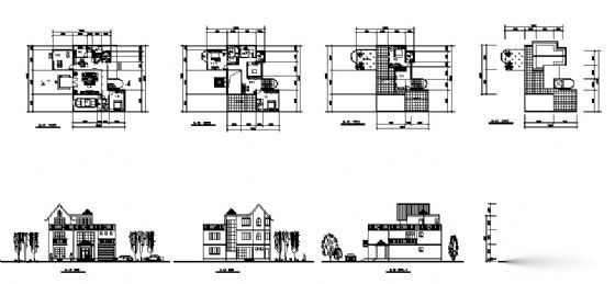 某三层独立别墅建筑方案图cad施工图下载【ID:149918152】