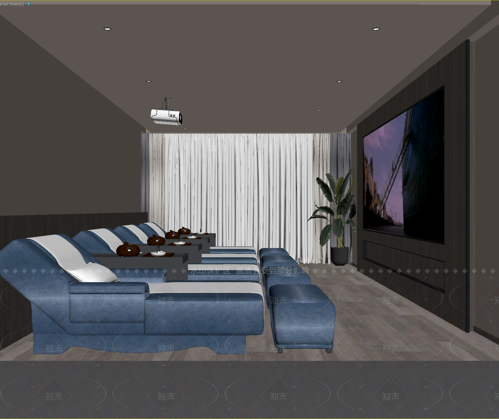 现代影音室3D模型下载【ID:1214946172】