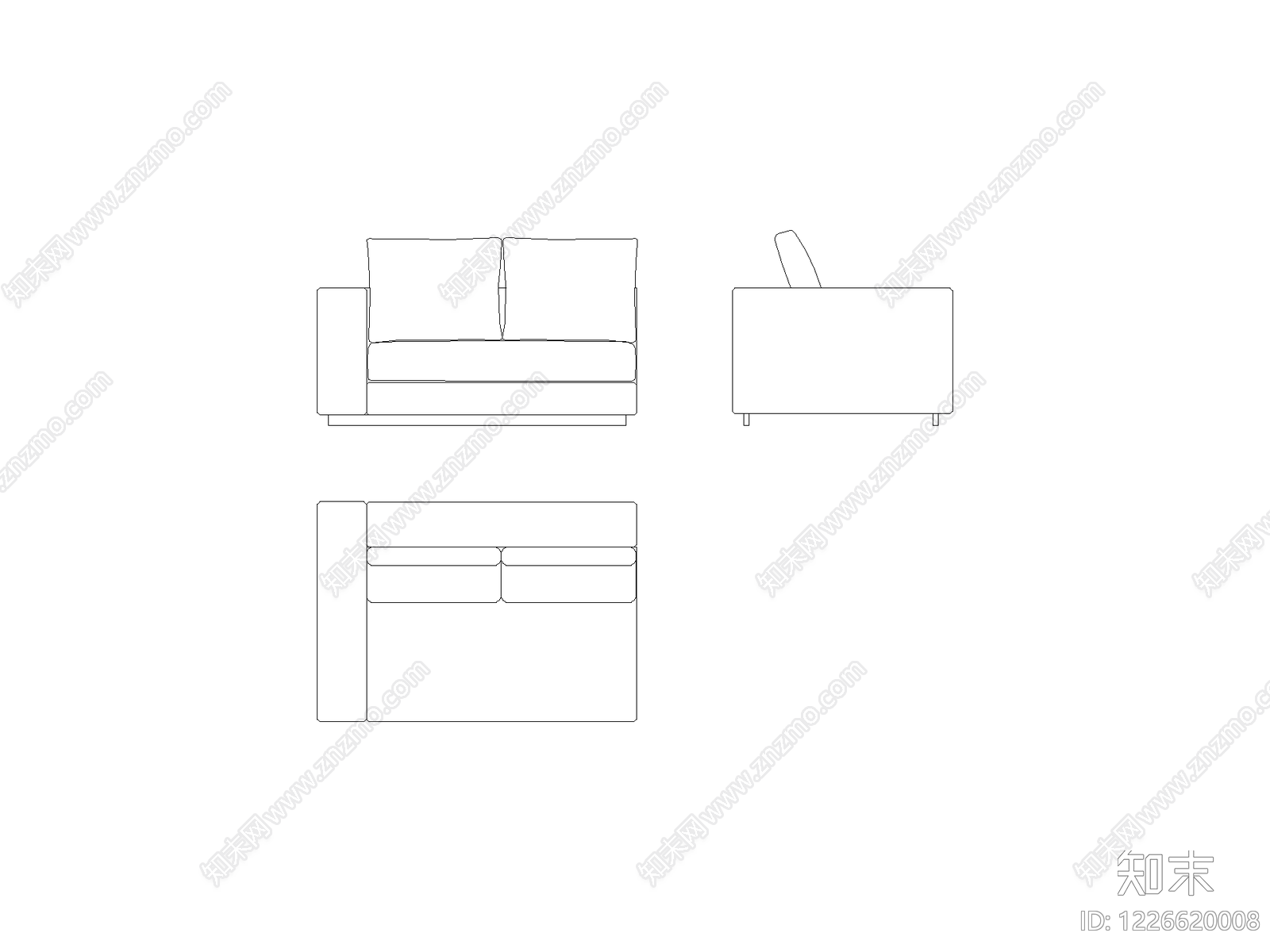 现代,意式沙发CAD图纸