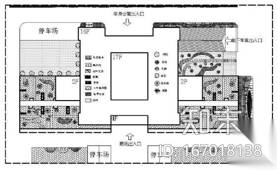 某大厦环境绿化设计图cad施工图下载【ID:167018138】