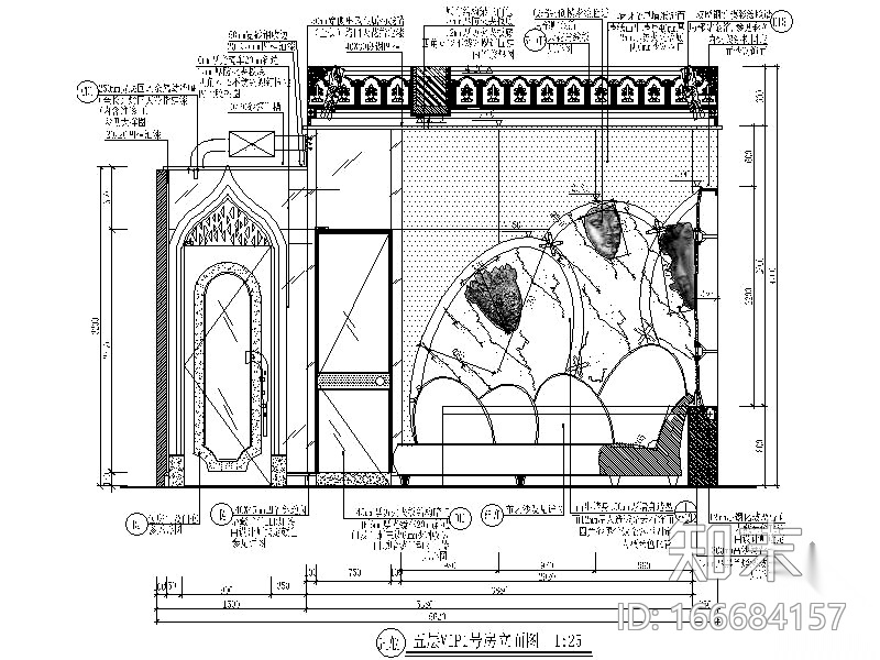 [厦门]豪华夜总会VIP房施工图（含效果）cad施工图下载【ID:166684157】