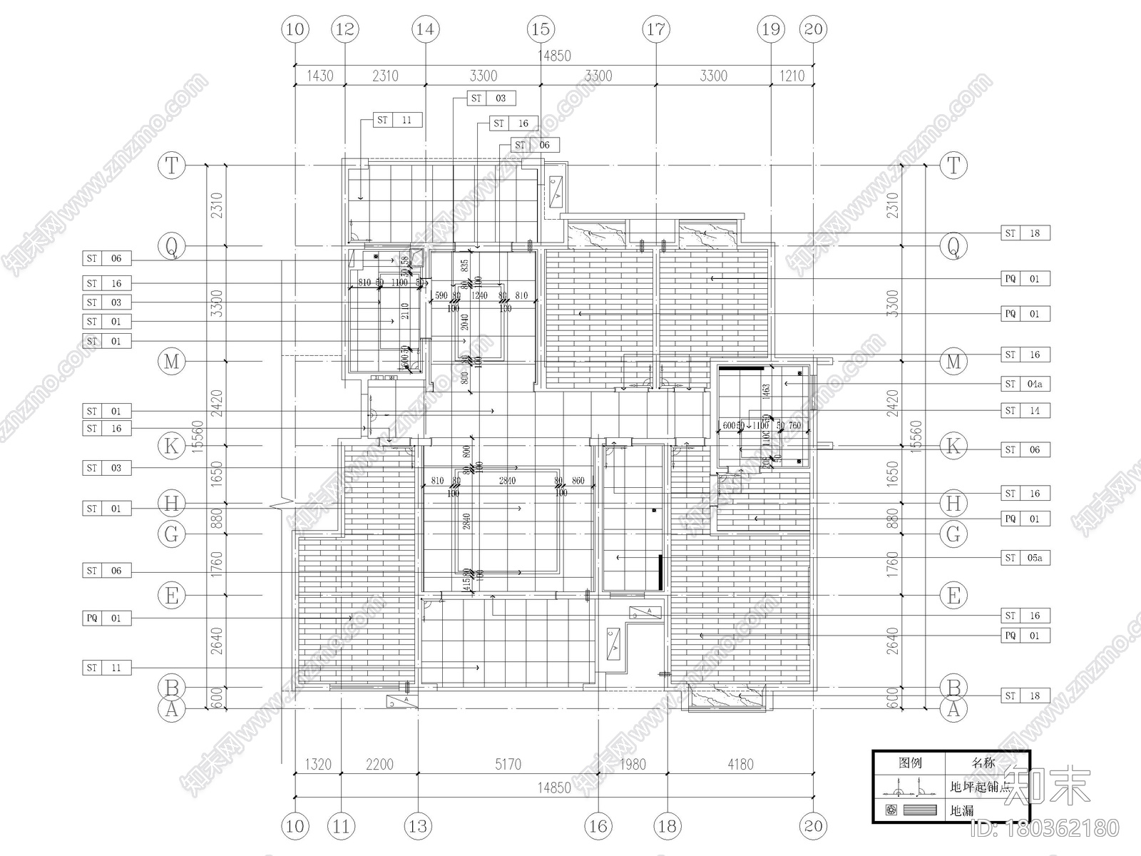 [长沙]​两套三居家装样板间装修设计施工图施工图下载【ID:180362180】