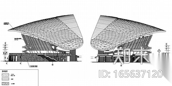 四川某现代五项赛事中心体育场幕墙设计图cad施工图下载【ID:165637120】