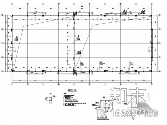 [福建]24米跨钢筋混凝土柱钢梁门式钢架单层厂房（2栋）施工图下载【ID:166837180】