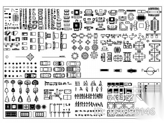 全套常用家居CAD图块下载cad施工图下载【ID:161896146】