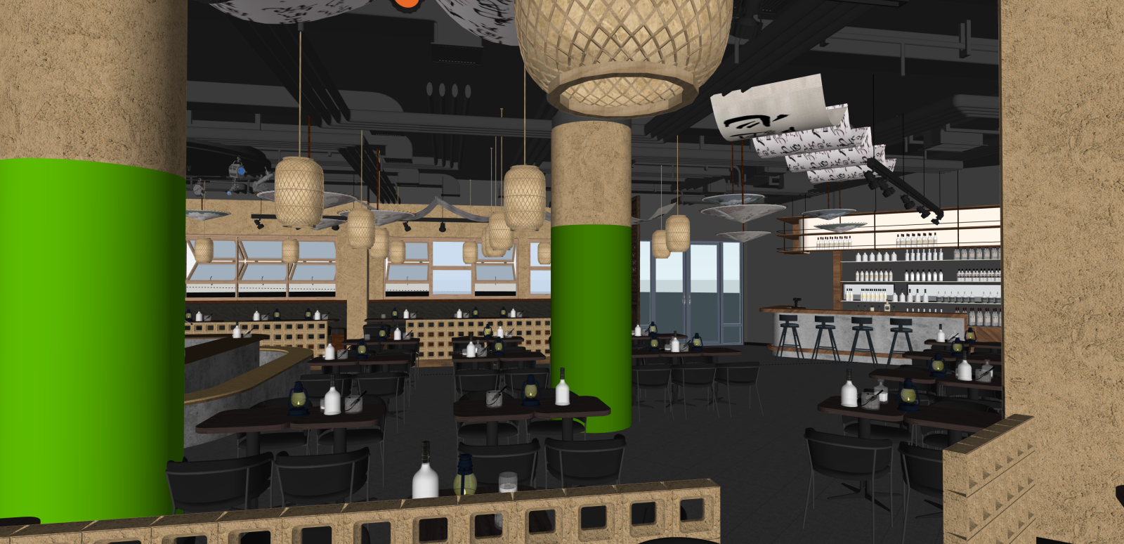 复古酒吧SU模型下载【ID:1216019618】