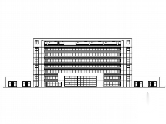 [台州]某县人民医院七层科研后勤楼建筑施工图cad施工图下载【ID:166552110】