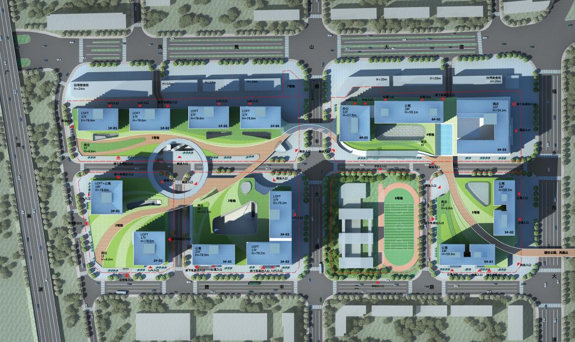 [深圳]高层横线线条立面城市综合体建筑设计方案文本cad施工图下载【ID:167513122】