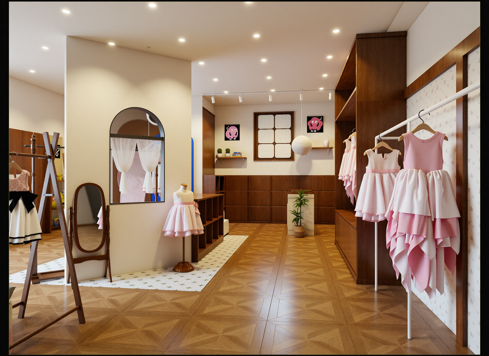 法式服装展厅3D模型下载【ID:1214684946】