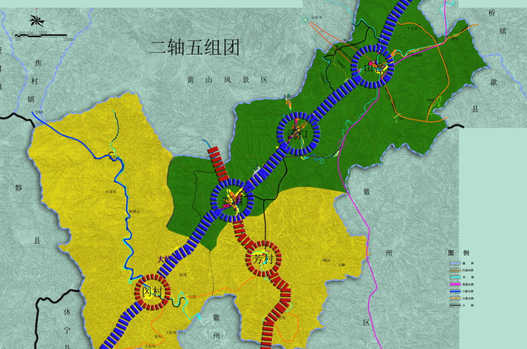 黄山汤口镇总体规划方案文本cad施工图下载【ID:166719185】