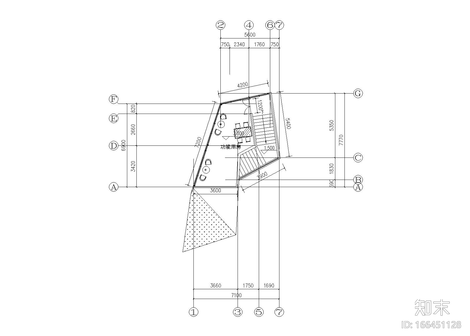 二层休息室建筑施工图设计cad施工图下载【ID:166451128】