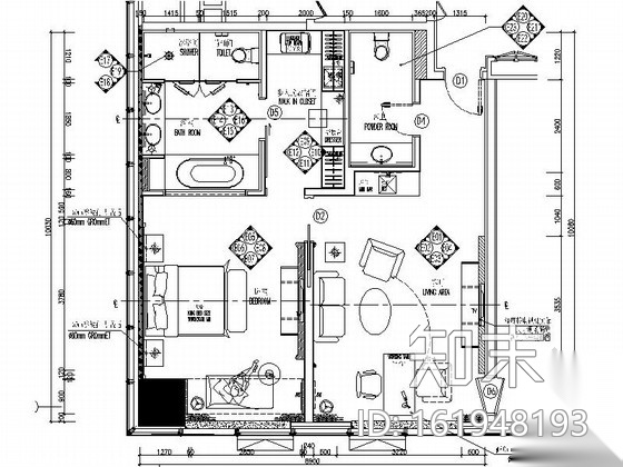 [河北]某五星级豪华酒店异型房室内装修施工图施工图下载【ID:161948193】