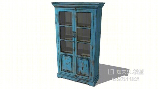 玻璃橱窗阿维尼翁蓝，MaisonsSU模型下载【ID:97311828】