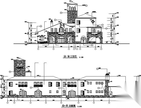 [徐州]某地中海风格五星级会所建筑施工图施工图下载【ID:166734109】