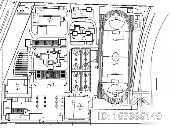 [浙江]中学景观绿化提升设计施工图cad施工图下载【ID:165386149】