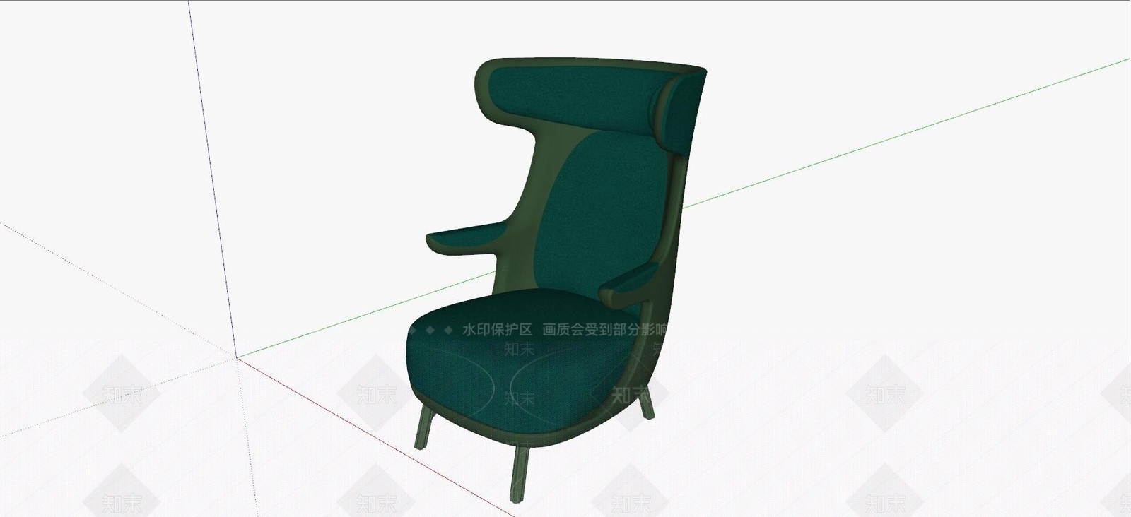 现代单人沙发SU模型下载【ID:1123113106】