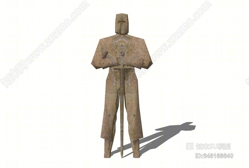 古代骑士雕像SU模型下载【ID:648188640】