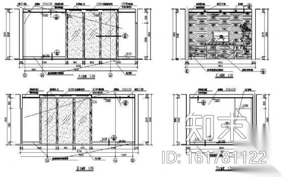 中式餐厅装修图（包间图纸）cad施工图下载【ID:161781122】